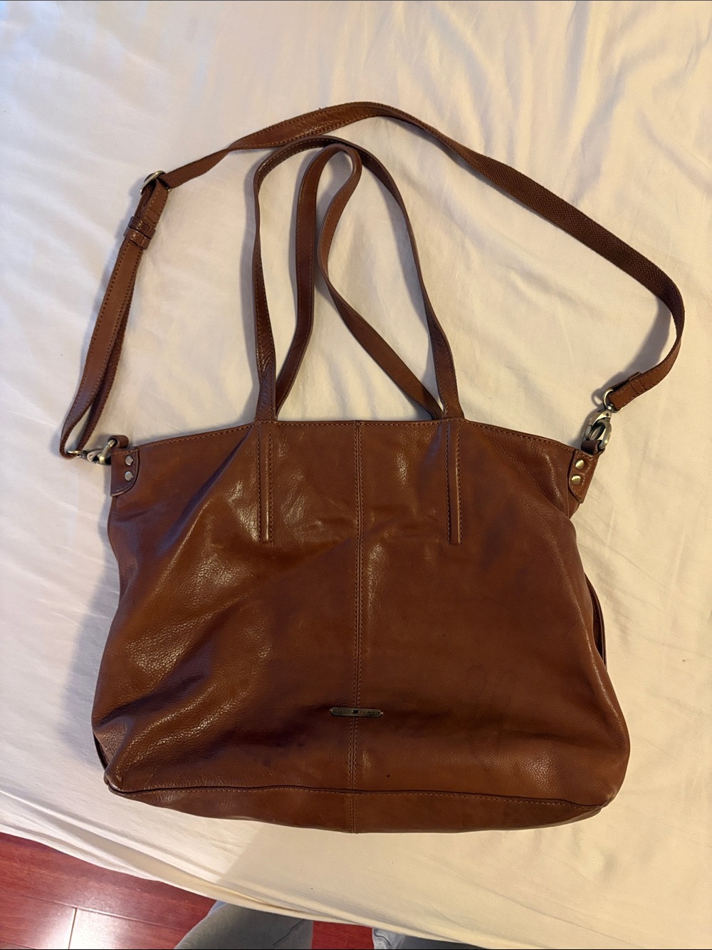 Lucky Brand Classic Brown Leather Tote Shoulder Bag